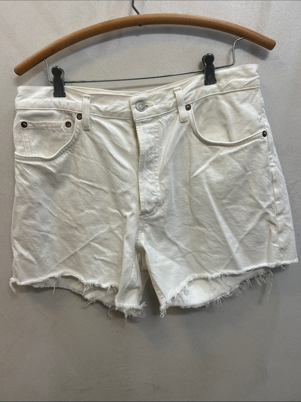 Agolde White cutoff style Denim Shorts size 29